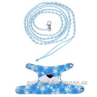 Gilet d'écureuil Hamster Souris harnais vêtements dessin animé avec Laisse de plomb pour Chinchilla écureuil petit animal de marche(Bleu clair) - B079FTDDFJ