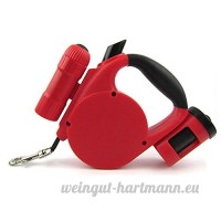 Hangang Laisse rétractable pour chien  3 en 1 Laisse rétractable pour chien avec lumière LED + distributeur de sacs Un bouton de frein pour s'entraîner  marcher  faire du jogging - petit  moyen ou grand  chiens forts (red) - B07D2J77DD