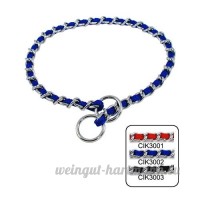 SMACO-laisse chaîne chaîne de commande de cou chaîne de collier mordant empêchant chrome de tricotage P P accessoires pour animaux de collier rouge/bleu/noir  blue - B07B943P6N