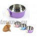 Foopp 2 en 1 pour animal domestique Chien Cage à suspendre en acier inoxydable Nourriture Eau Bol (Violet) - B0728GP7PK