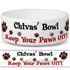 Club Deportivo Chivas de bol – Garder Votre Paws Off. Nom personnalisable en céramique pour gamelle – 2 tailles disponibles - B015G6E5G2