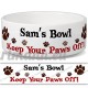 Sam de bol – Garder Votre Paws Off. Nom personnalisable en céramique pour gamelle – 2 tailles disponibles - B015G6DLNA