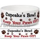 Cupcake de bol – Garder Votre Paws Off. Nom personnalisable en céramique pour gamelle – 2 tailles disponibles - B015G6HLW2