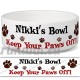NIKKI de bol – Garder Votre Paws Off. Nom personnalisable en céramique pour gamelle – 2 tailles disponibles - B015G6FK2K