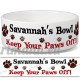 Savannah de bol – Garder Votre Paws Off. Nom personnalisable en céramique pour gamelle – 2 tailles disponibles - B015G6EN2I