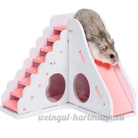 Su-luoyu Maison Villa en Bois Jouet pour Hamster écureuil Petits Animaux de compagnie avec Escalier Slide - B07DG1H88V