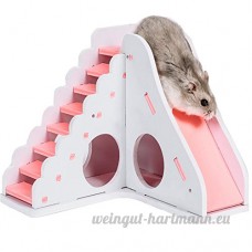 Su-luoyu Maison Villa en Bois Jouet pour Hamster écureuil Petits Animaux de compagnie avec Escalier Slide - B07DG1H88V