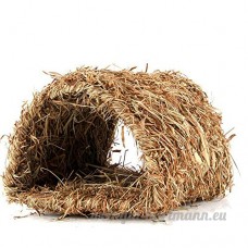 UEETEK Herbe tissée naturelle Chambre de lit de paille d'herbe de paille Oiseau Cubby Nest Cage pour lapin Lapin Hamster Gerbille Chinchillas - B076BNZ1YT