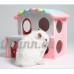 Domybest Hamster souris gerbille Maison en bois Jouet coloré écologique Netteté Échelle Villa Lit Cage - B07D8V1ZL9