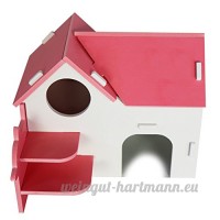 Su-luoyu Maison Cabine Bois étage pour Hamster écureuil petits animaux de compagnie Adorable (Rose) - B07CTJN3KR