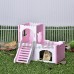 Su-luoyu Maison Villa Cabine pour Hamster écureuil petits animaux de compagnie 2 Couches avec Escalier Adorable (Rose) - B07CTJ9GX2