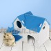 Su-luoyu Maison Cabine Bois étage pour Hamster écureuil petits animaux de compagnie Adorable (Bleu) - B07CTGMFY8