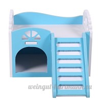 Exclusky Maison couchage 2 couches avec escalier pour manger dormir jouer monter DIY Cadeau pour votre Souris Hamster Petit Animal Bleu - B07C5P29R4