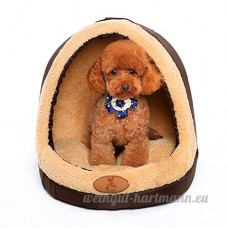 Petit lit pour chien Coussins chauds Suede dog house Avec toit Amovible Villa pour animaux domestiques ( Size : S ) - B0792TJYFG