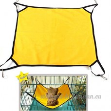 Jushen double usage confortable respirant Pet Cage Hamac pour animal domestique en polaire Hamac (Jaune) - B076BLHKTC