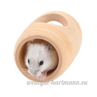 UEETEK Maison de jeu pour hamster Habitat en bois en forme de Tonneau pour Hamster Écureuil Gerbille - B076F1J6YK