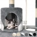 TecTake Arbre à chat griffoir grattoir geant | avec hamac et tunnel | hauteur 141 cm | diverses couleurs au choix (Beige | No. 402279) - B01LWURSYF