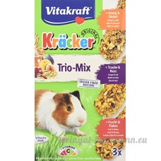 Vitakraft Krcker Trio-Mix Miel-Epeautre/Fruits-Flocons/Raisin-Noix Cochons d'Inde 3 Pices - Lot de 2 - B01BMIHEGQ
