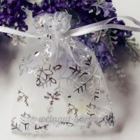 50 pièces sac de bonbons Cordon cadeau du faveur de la mariage sac d'organza de flocon de neige de Noël - B01N3ZG1EN