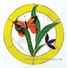 Grand Papillon Orange Panneau de cercle pour fenêtre - B00PYERS8Y