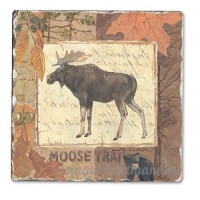Moose Tracks Single Tumbled Tile Coaster - B00NO587DU