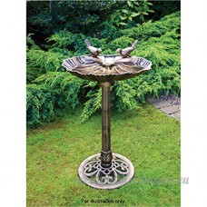 Garden STUDIO® Bain d'oiseau sur pied avec 2 oiseaux pour le jardin Effet bronze et résistant aux intempéries - B06XTLS6FK