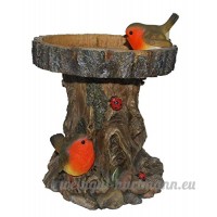 Treetrunk Mangeoire à oiseaux avec Vivid Arts Ltd Statue de jardin Rouge-gorges - B00KVF3NR6