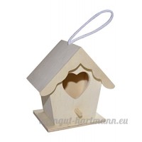 Painiting Craft Maison pour oiseau en bois avec un crochet de suspension pour arbre Indoor. extérieur en forme de cœur. - B00Q8N19IU