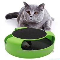 Meow chat chaton attraper la souris de jeu jouet interactif en peluche à griffe tapis (Vert) - B078PFPW6J