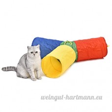 JIALUN-Pet jouet pour animaux Cat Tunnel Crinkle Chien Tube Motif coloré Rainbow Style 3 courtes jambes 3 voies - B07D7YWW78