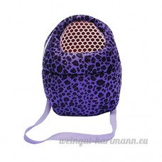 Lazzykit Sacoche de voyage portable Sacs de Transport Respirant pour Petit Animaux de Domestique Écureuil Chinchillas Hamsters (L:25*21cm  Leopard violet) - B0797L72BT