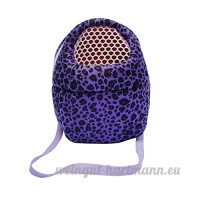 Lazzykit Sacoche de voyage portable Sacs de Transport Respirant pour Petit Animaux de Domestique Écureuil Chinchillas Hamsters (M:22*18cm  Leopard violet) - B0797VXMGF